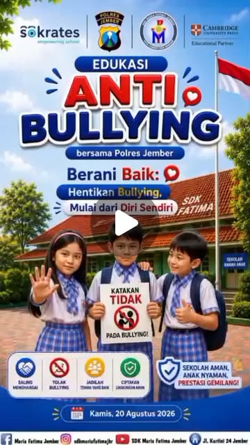 🚫💙 BERSAMA CEGAH BULLYING, WUJUDKAN SEKOLAH YANG AMAN DAN NYAMAN! 💙🚫

Hari ini, siswa-siswi SDK Maria Fatima kelas 1–6 mengikuti kegiatan Edukasi Anti Bullying bersama Polres Jember. 👮‍♀️👮‍♂️✨

Melalui kegiatan ini, anak-anak diajak u...